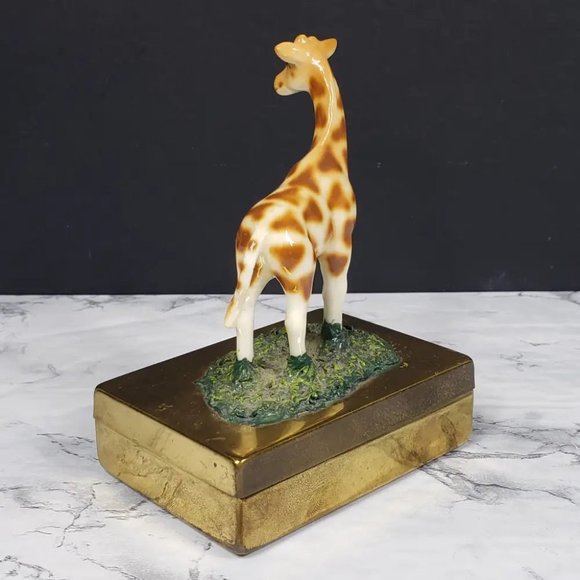 Brass Box Bone China Giraffe Petite Choses Vintage - Picture 3 of 9